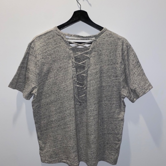 PINK Victoria's Secret Gray Open Cross Back T-shirt - Picture 2 of 5